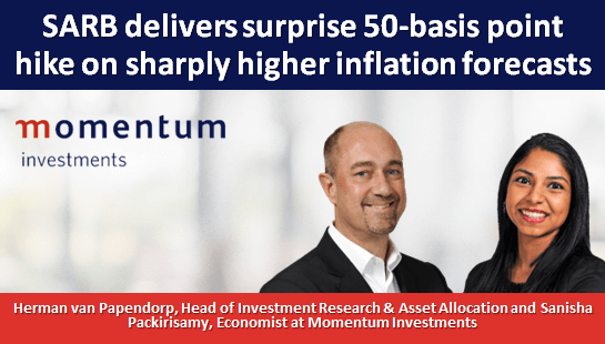 SARB delivers surprise 50-basis point hike on sharply higher inflation forecasts