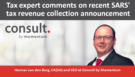 Tax expert comments on recent SARS’ tax revenue collection announcement