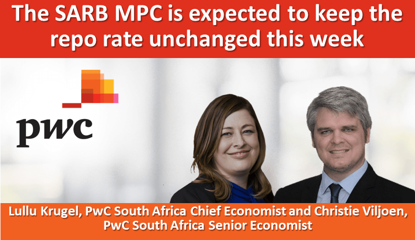 The SARB MPC is expected to keep the repo rate unchanged this week