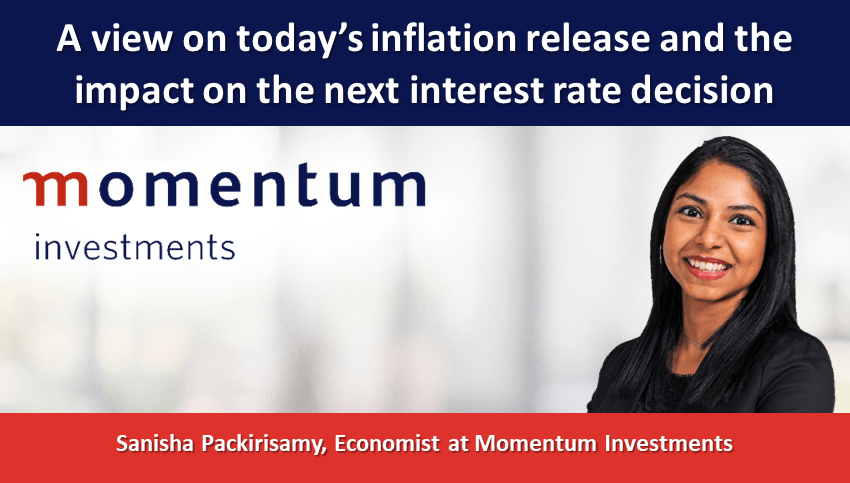 A view on today’s inflation release and the impact on the next interest rate decision